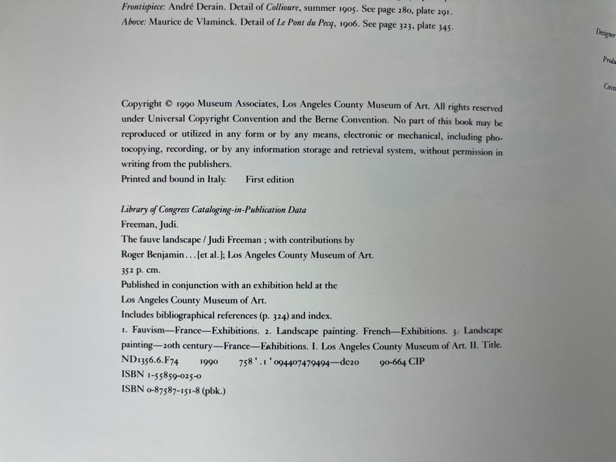 First Edition 1990 Book The Fauve Landscape By Judi Freeman LA County Museum Of Art [Photo 4]