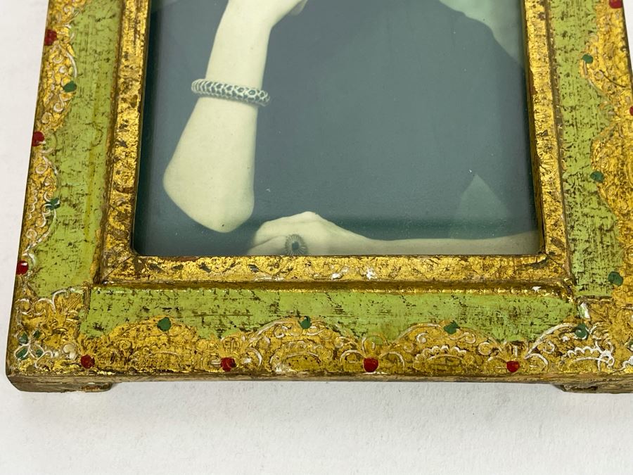 Antique Italian Picture Frame With Photo Of Jacquelyn Littlefield 5.5 X 7.5 [Photo 4]