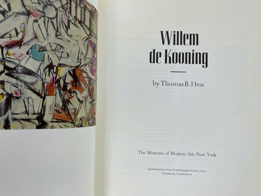 First Edition Book Willem De Kooning By Thomas B. Hess The Museum Of ...