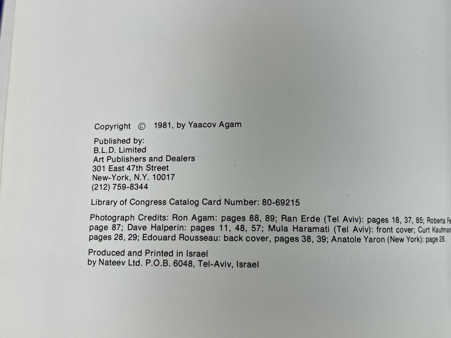 Signed And Hand Illustrated First Edition 1981 Book Art And Judaism By Yaacov Agam And Bernard Mandelbaum (Signed / Illustrated By Yaacov Agam) [Photo 10]