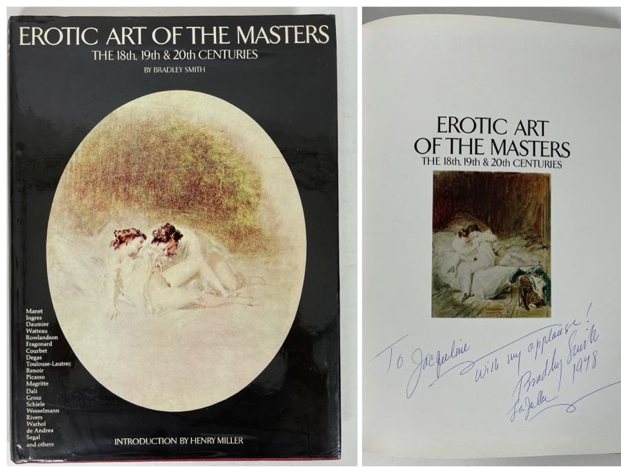 Signed First Edition Book Erotic Art Of The Masters The 18th, 19th & 20th Centuries Signed By Bradley Smith