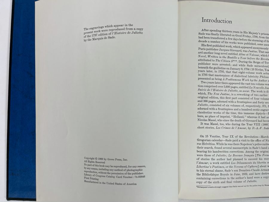1969 First Printing Book Sixty Erotic Engravings From Juliette [Photo 2]