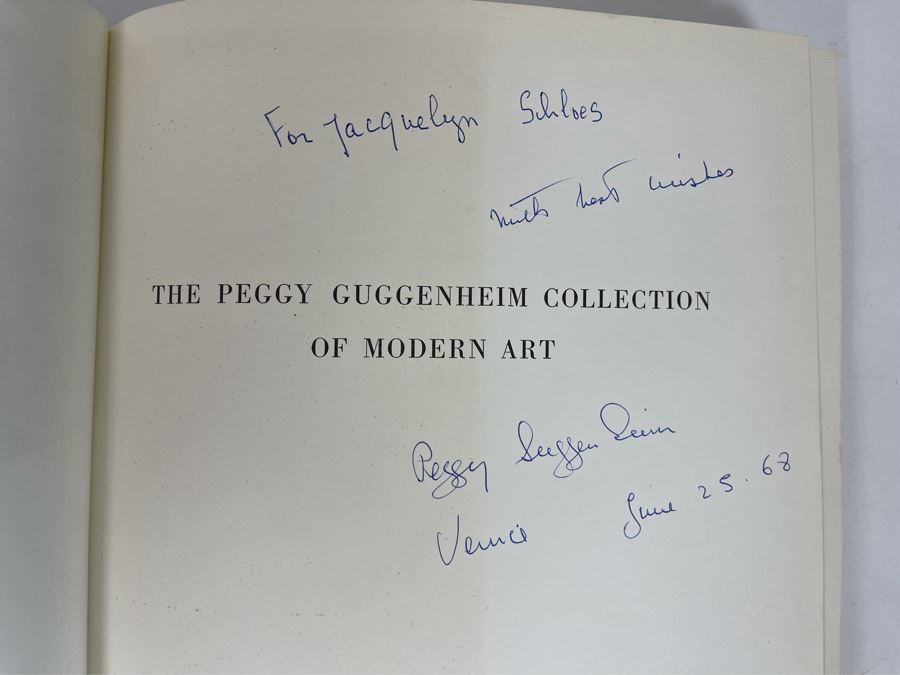 Signed 1967 First Edition Book The Peggy Guggenheim Collection Venice ...