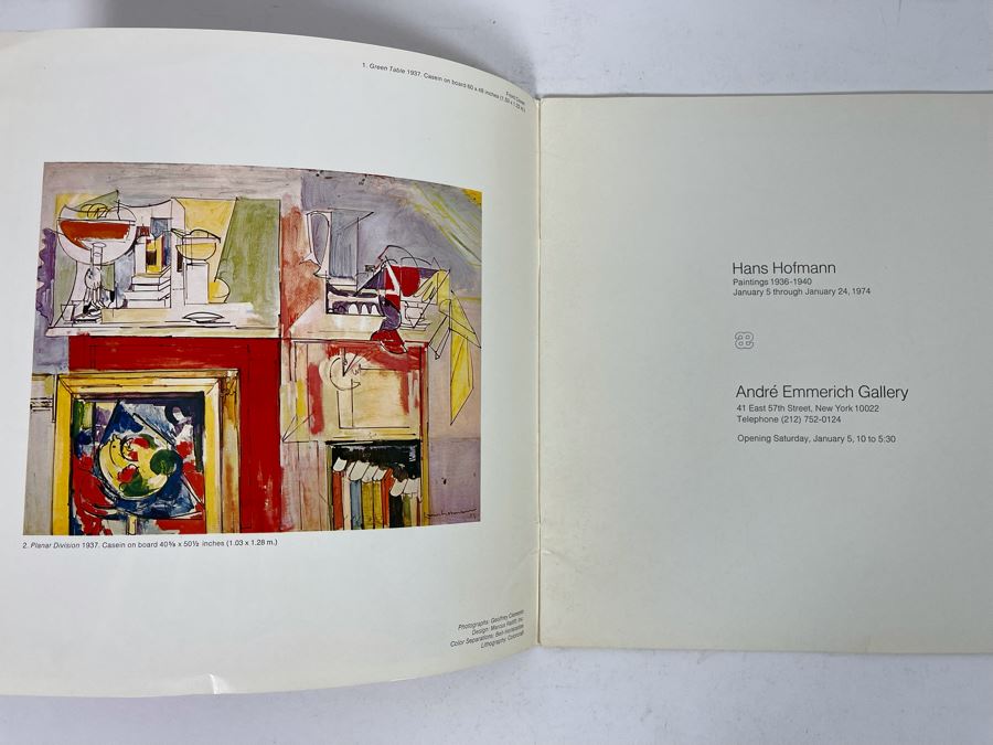 Original 1974 Gallery Exhibit Catalog Brochure For The Estate Of Hans