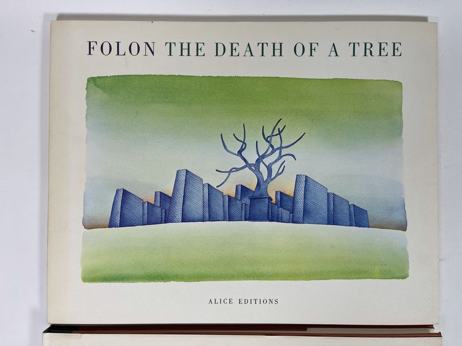 First Limited Edition 1979 Book The Eyewitness By Jean Michel Folon 26 Watercolors And Text By The Artist And 1976 Second Edition Book The Death Of A Tree Alice Editions By Jean Michel Folon [Photo 3]