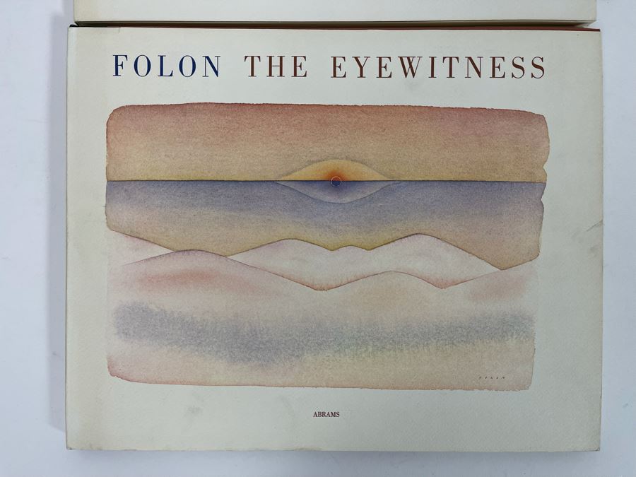First Limited Edition 1979 Book The Eyewitness By Jean Michel Folon 26 Watercolors And Text By The Artist And 1976 Second Edition Book The Death Of A Tree Alice Editions By Jean Michel Folon [Photo 2]