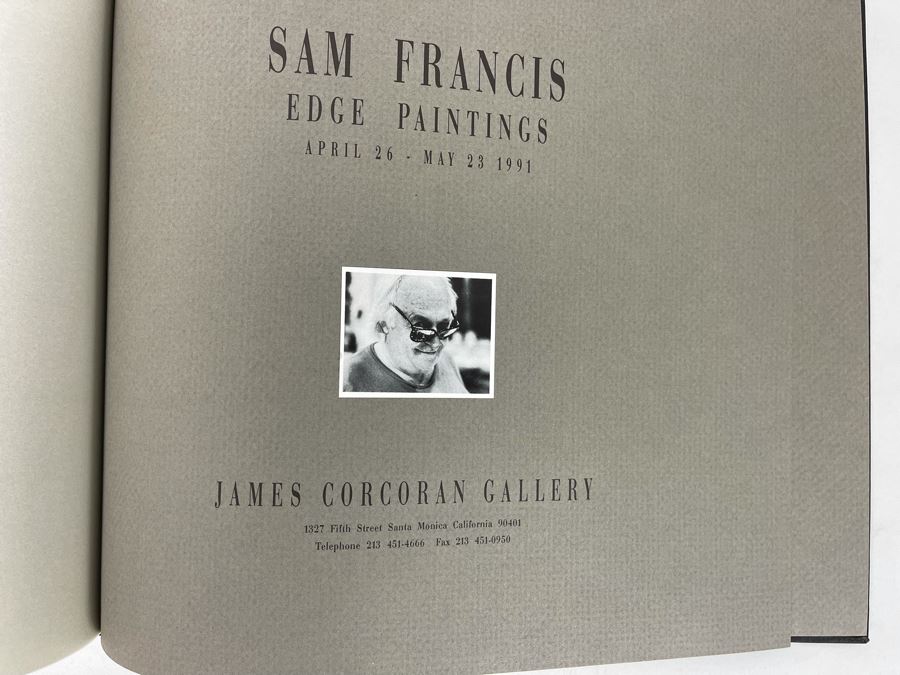 First Edition 1991 Book Sam Francis Edge Paintings James Corcoran Gallery Santa Monica, CA