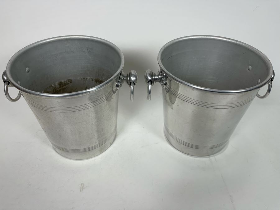 Pair Of French Aluminum Ice Buckets 8H [Photo 3]