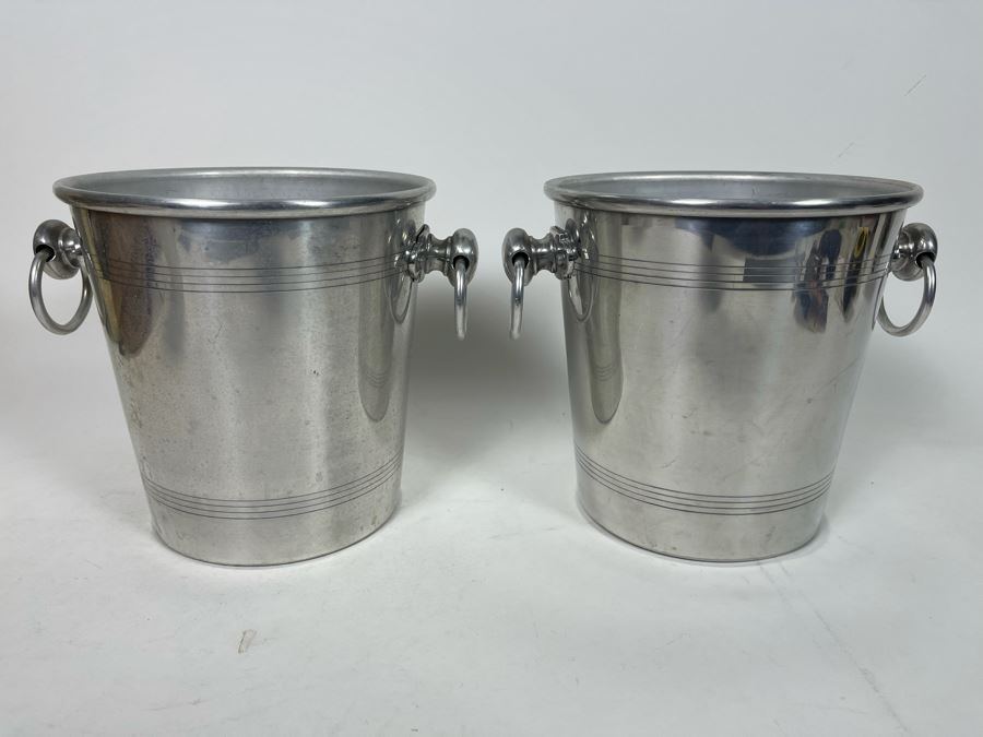 Pair Of French Aluminum Ice Buckets 8H [Photo 2]