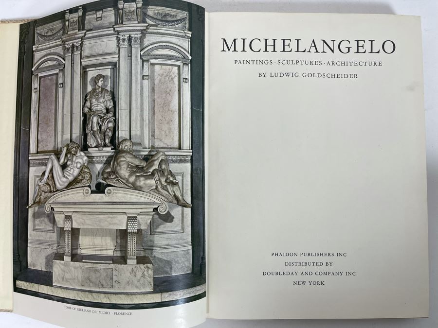 1959 Third Printing Book Michelangelo Paintings Sculptures Architecture By Ludwig Goldscheider Phaidon Publishers Inc