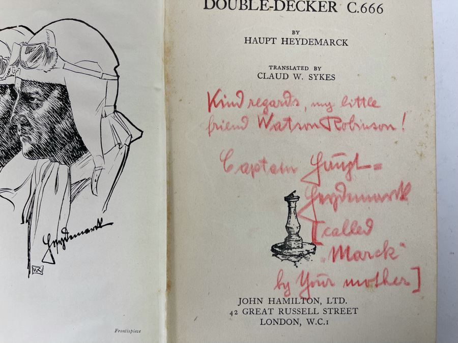 Signed Book Double-Decker C.666 By Haupt Heydemarck Signed By German WWI Pilot Haupt Heydemarck [Photo 2]
