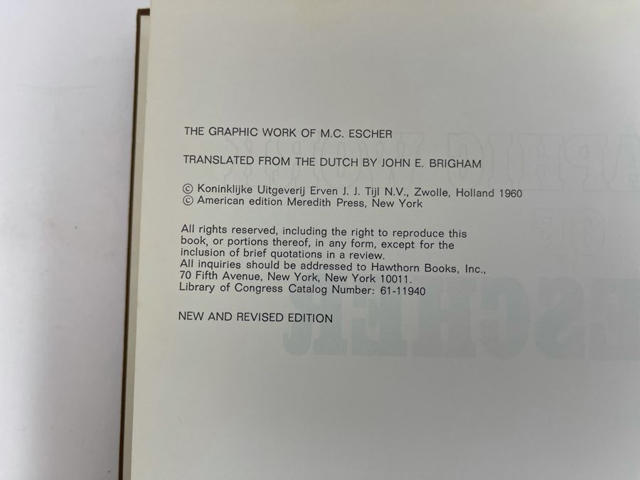The Graphic Work Of M.C. Escher Hawthorn Books, Inc New York Book [Photo 4]