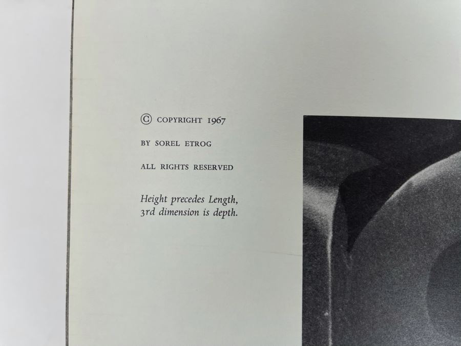Signed Limited First Edition 1967 Sorel Etrog Sculpture Book Signed By Artist Sorel Etrog [Photo 8]