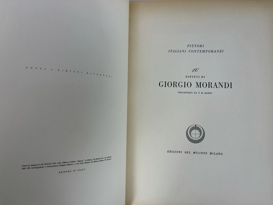 1957 16 Dipinti Di Giorgio Morandi Book Edizioni Del Milione Milano [Photo 2]
