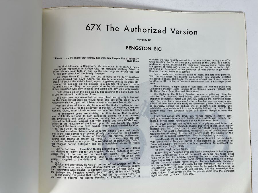 Original 1968 First Edition Billy Al Bengston Los Angeles County Museum Of Art Exhibition Catalog Book By James Monte Designed By Ed Ruscha Featuring Sandpaper Cover [Photo 6]