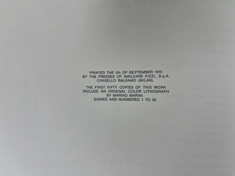 1970 Marino Marini Complete Works Book Tudor Publishing [Photo 7]