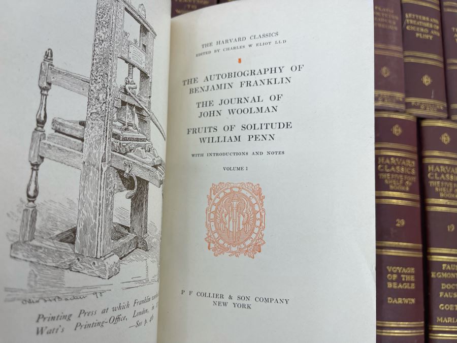1909 Set Of 24 Harvard Classics Books By P. F. Collier & Son [Photo 6]