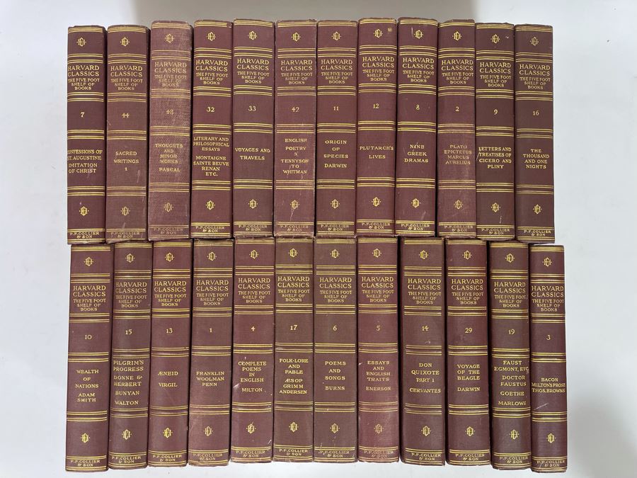 1909 Set Of 24 Harvard Classics Books By P. F. Collier & Son [Photo 1]