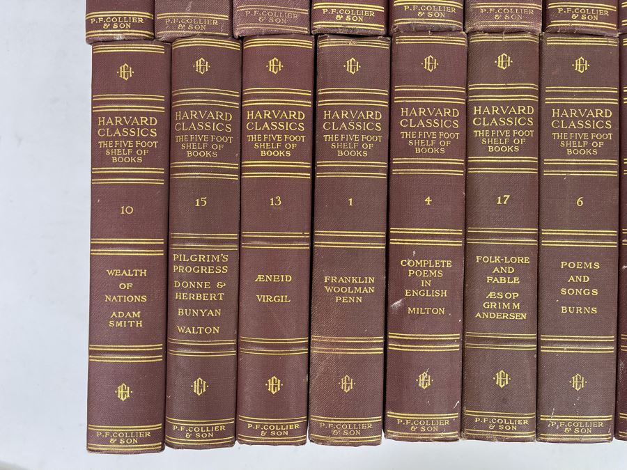 1909 Set Of 24 Harvard Classics Books By P. F. Collier & Son [Photo 4]