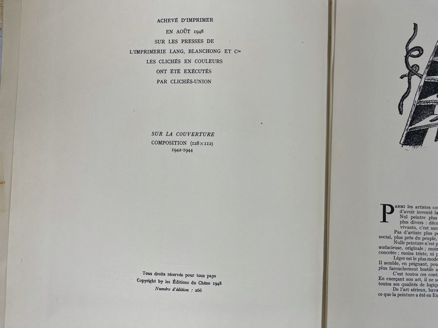 Limited Edition 1948 Fernand Leger Peintures 1911-1948 Les Editions Du Chene Paris Book Estimate $100-$300 [Photo 4]