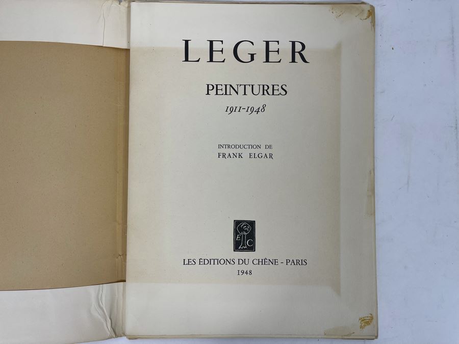 Limited Edition 1948 Fernand Leger Peintures 1911-1948 Les Editions Du Chene Paris Book Estimate $100-$300 [Photo 2]