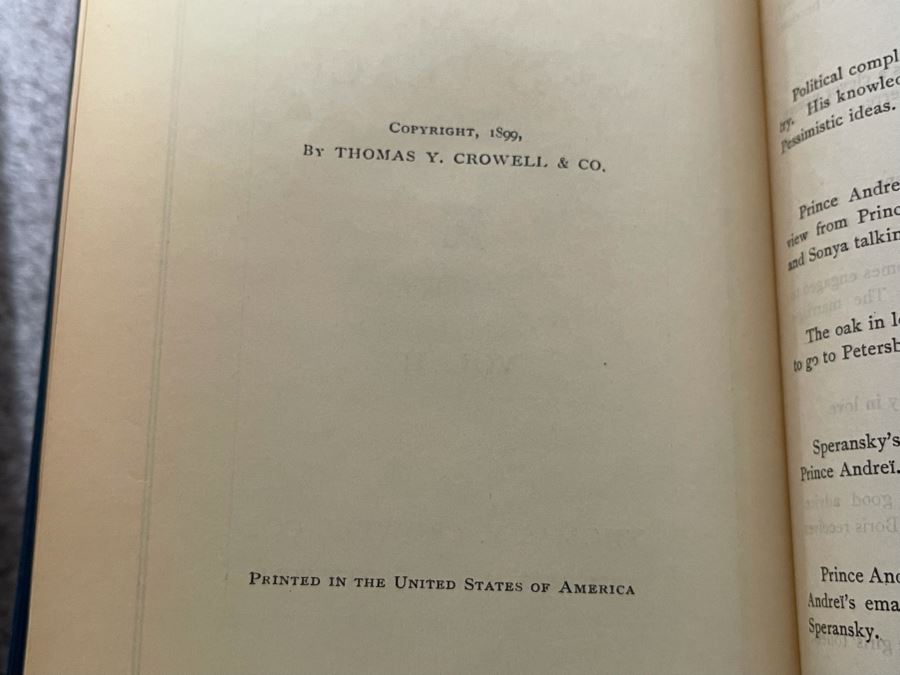 Last Minute Add - War And Peace By Lyof N. Tolstoi Volumes I - III 1926 [Photo 13]