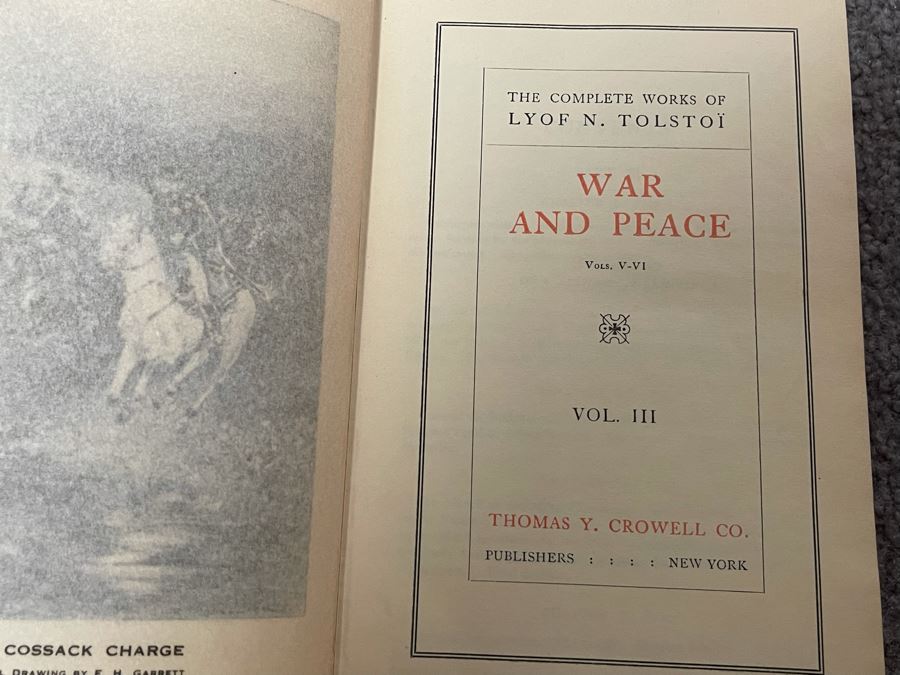 Last Minute Add - War And Peace By Lyof N. Tolstoi Volumes I - III 1926 [Photo 14]