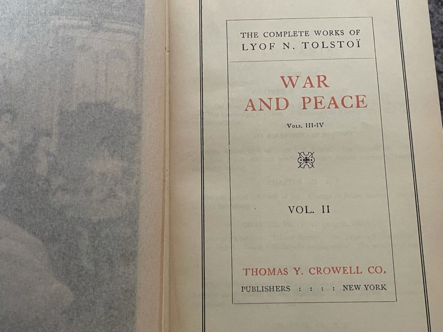 Last Minute Add - War And Peace By Lyof N. Tolstoi Volumes I - III 1926 [Photo 12]