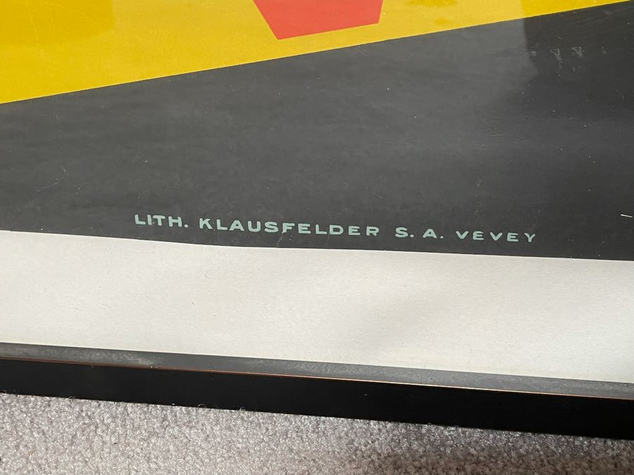 Original Vintage 1928 Otto Morach Lithograph Poster Have Bally Shoes And Go Made By Great Swiss Avant-Garde Artist A Famous Cubist Painter And Poster Designer Rare 50 X 35.5 (Glass Is Picking Up Background) Corners Of Frame Are Repaired [Photo 5]