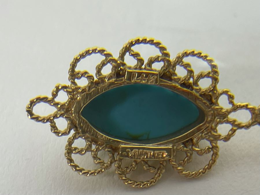 14K Gold Turquoise Earrings 9g [Photo 8]