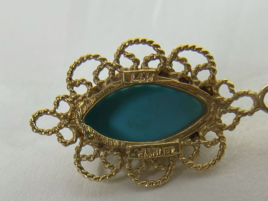 14K Gold Turquoise Earrings 9g [Photo 10]