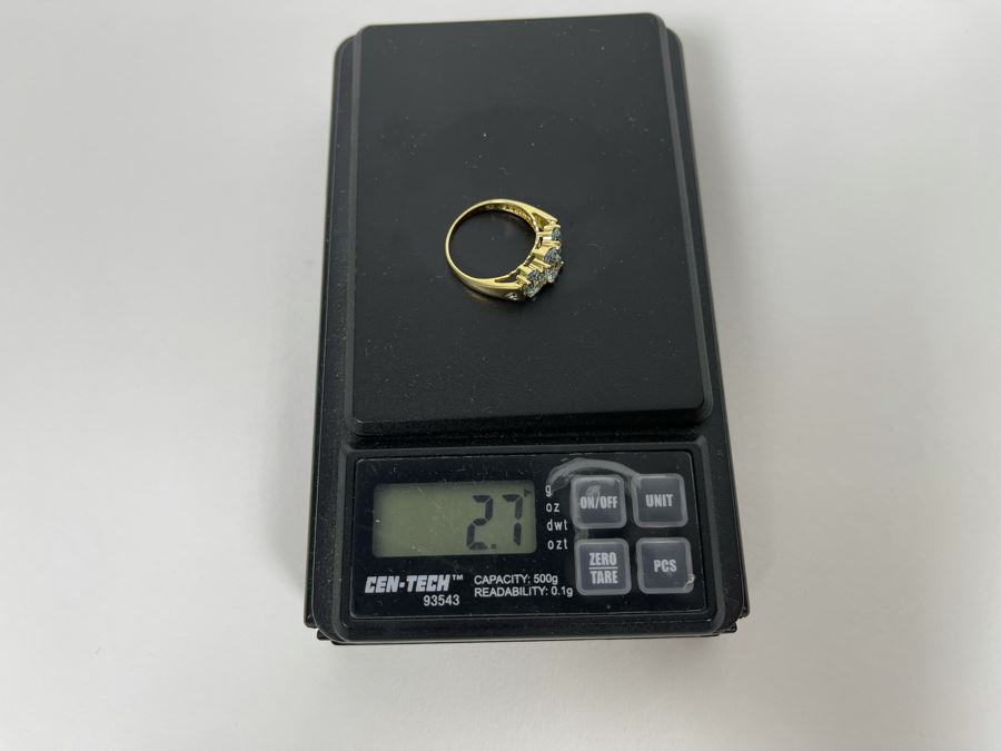 14K Gold Aquamarine Diamond Ring Size 5.75 2.7g Retails $700 [Photo 11]