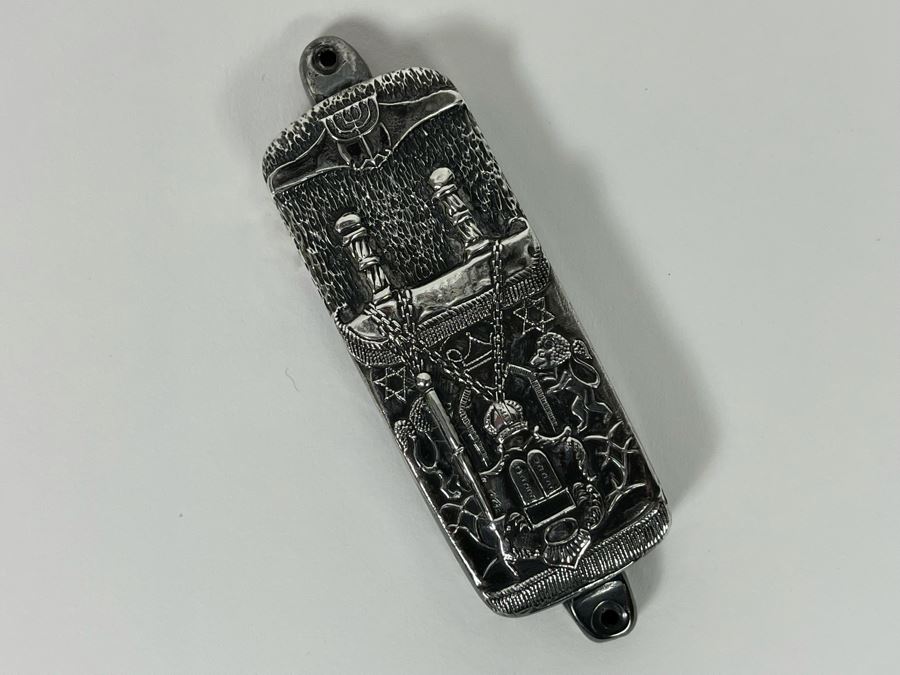 Henryk Winograd Jewish Mezuzah Case With Parchment .999 Silver 34.9g [Photo 4]