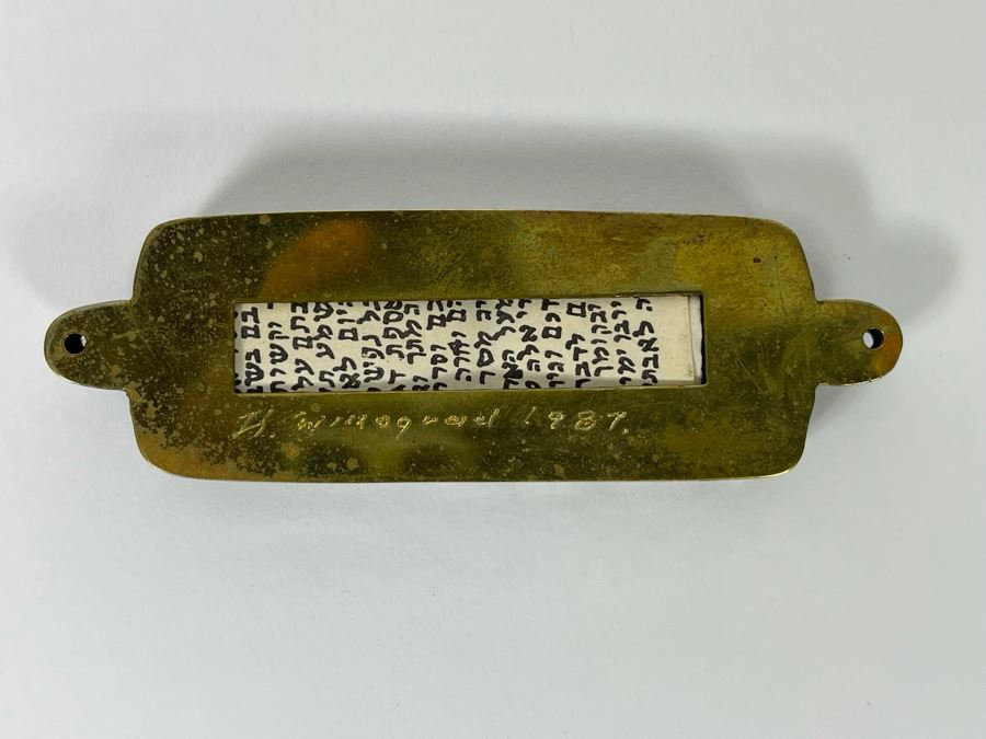 Henryk Winograd Jewish Mezuzah Case With Parchment .999 Silver 34.9g [Photo 9]