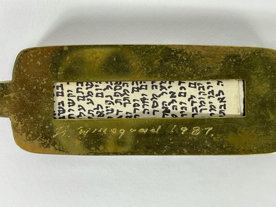 Henryk Winograd Jewish Mezuzah Case With Parchment .999 Silver 34.9g [Photo 10]