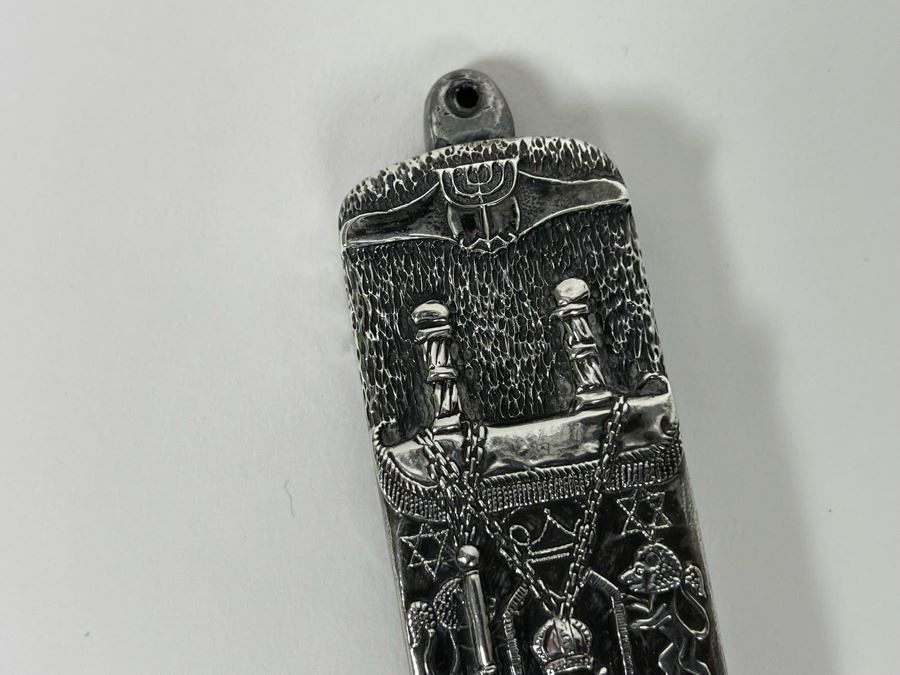 Henryk Winograd Jewish Mezuzah Case With Parchment .999 Silver 34.9g [Photo 8]