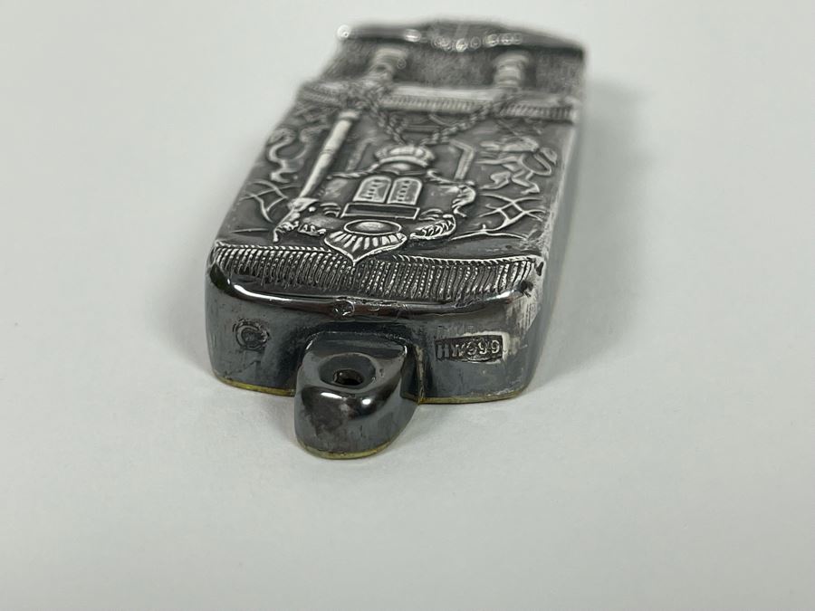 Henryk Winograd Jewish Mezuzah Case With Parchment .999 Silver 34.9g [Photo 13]