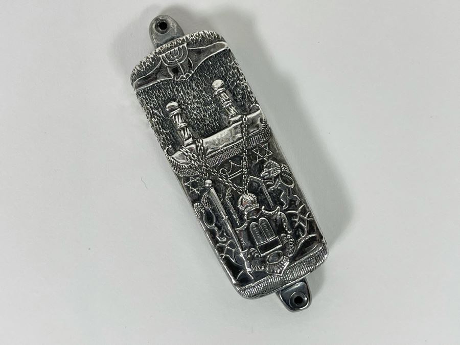 Henryk Winograd Jewish Mezuzah Case With Parchment .999 Silver 34.9g [Photo 3]