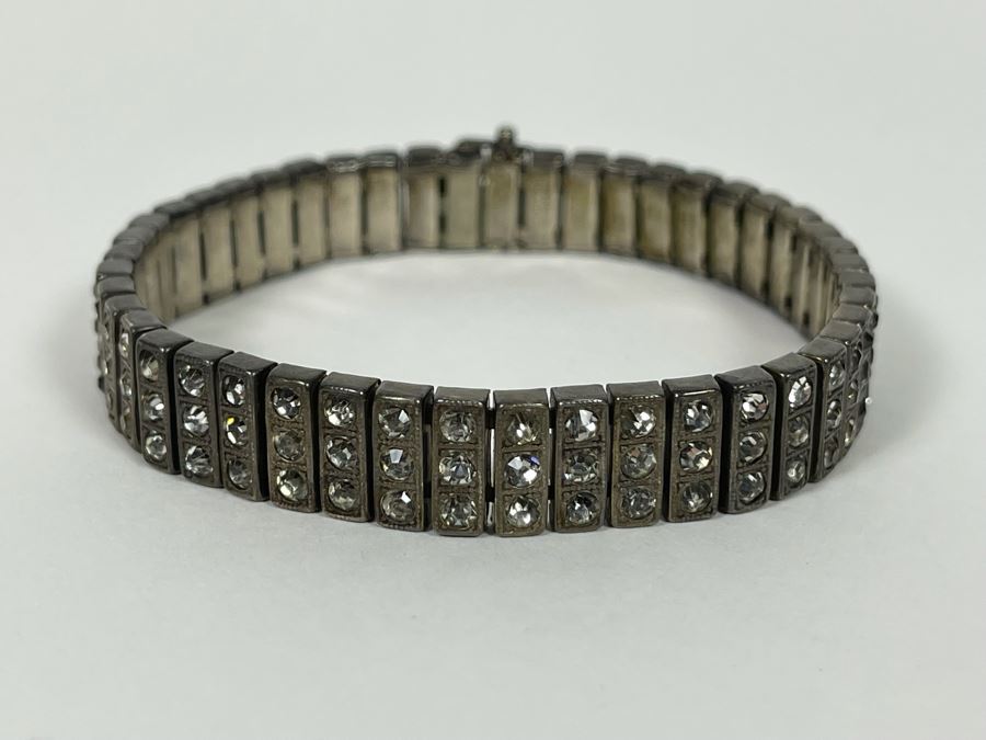 Vintage Sterling Silver 7' Bracelet 1923 Patent 20.2g [Photo 3]