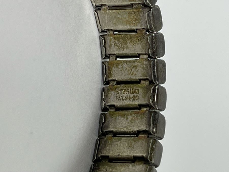 Vintage Sterling Silver 7' Bracelet 1923 Patent 20.2g [Photo 7]