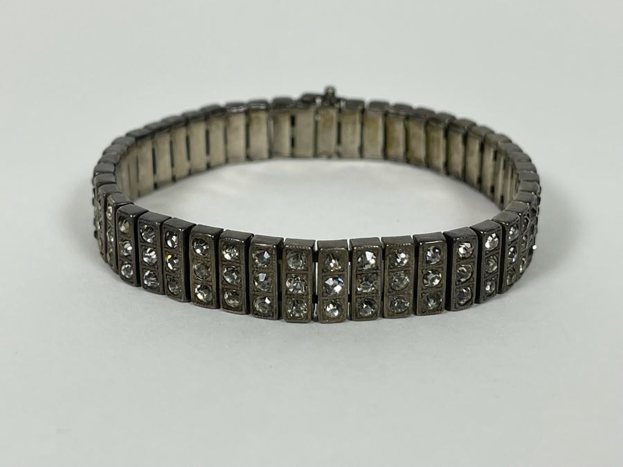 Vintage Sterling Silver 7' Bracelet 1923 Patent 20.2g [Photo 2]