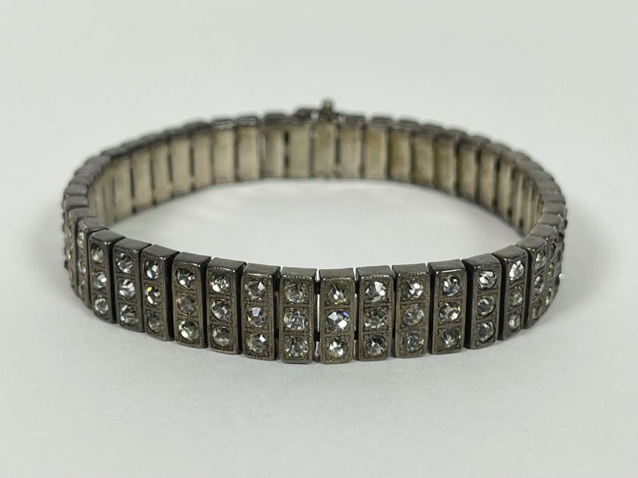 Vintage Sterling Silver 7' Bracelet 1923 Patent 20.2g [Photo 4]