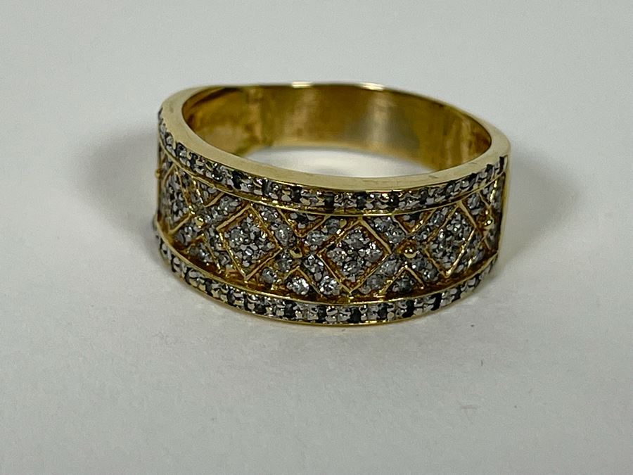 14K Gold Diamond Ring Size 10.5 5.8g [Photo 7]