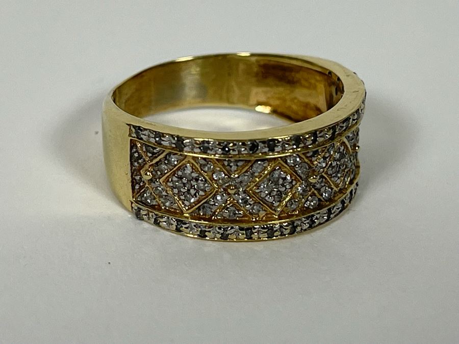 14K Gold Diamond Ring Size 10.5 5.8g [Photo 6]