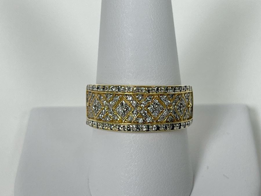 14K Gold Diamond Ring Size 10.5 5.8g [Photo 10]