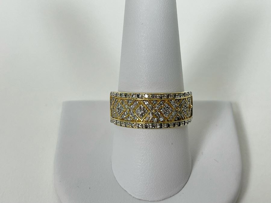 14K Gold Diamond Ring Size 10.5 5.8g [Photo 3]