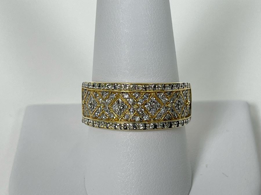 14K Gold Diamond Ring Size 10.5 5.8g [Photo 11]