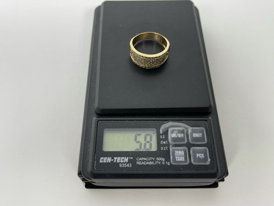 14K Gold Diamond Ring Size 10.5 5.8g [Photo 14]