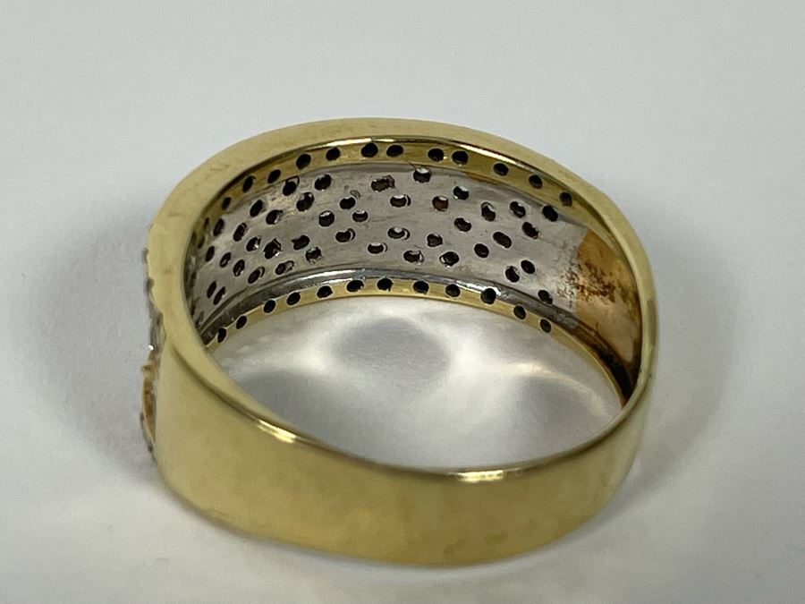 14K Gold Diamond Ring Size 10.5 5.8g [Photo 8]