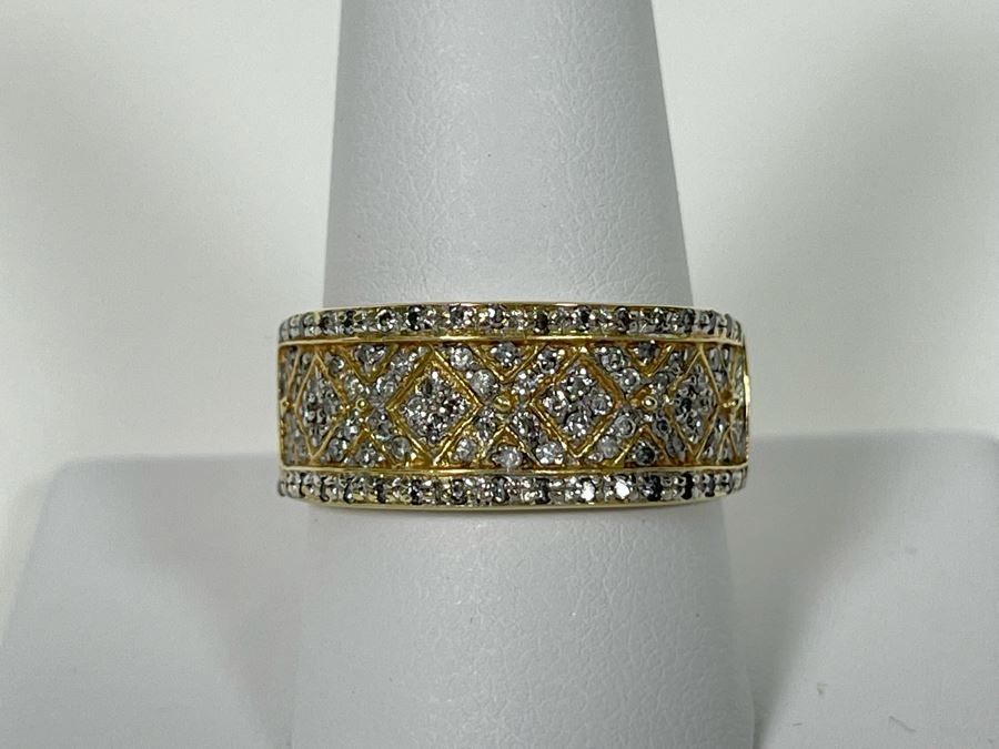 14K Gold Diamond Ring Size 10.5 5.8g [Photo 13]